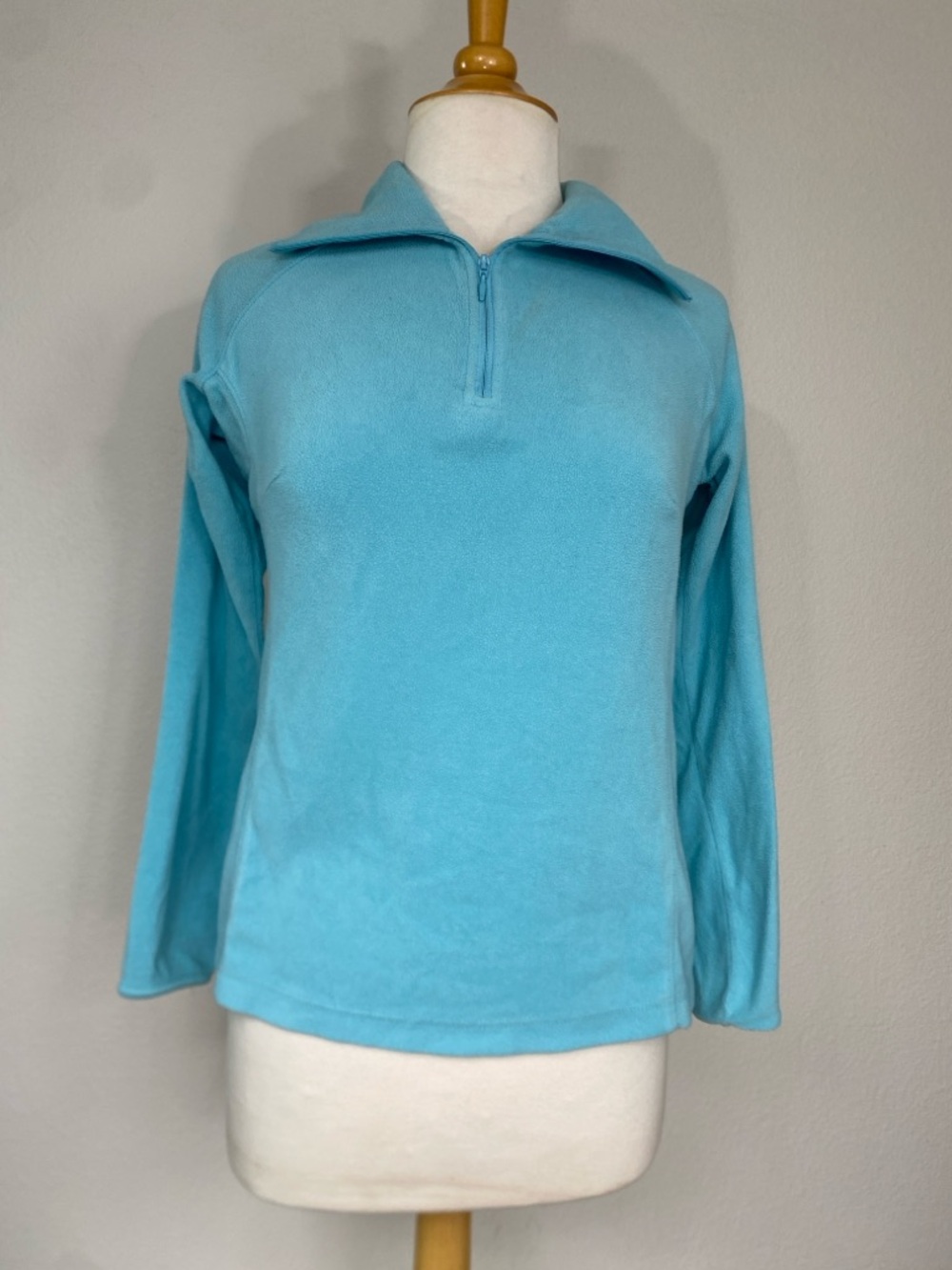 Columbia Womens Tiffany Blue Fleece 1/3 Zip Sweatshirt Size Small Outdoor Casual